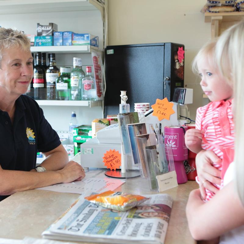 The onsite shop at Atlantic Bays Holiday Park, stocked with daily essentials
